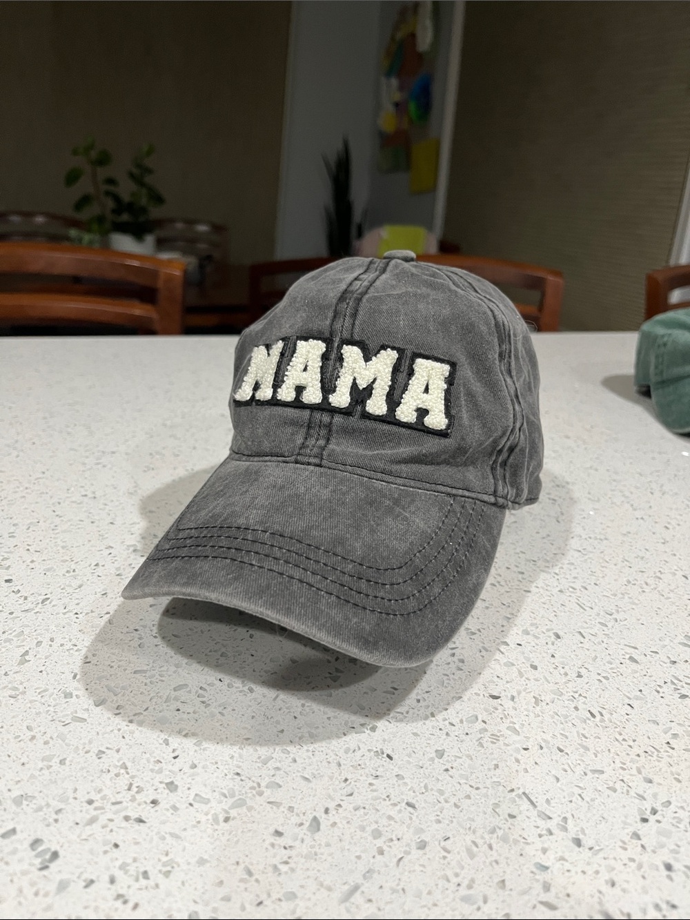 Gray MAMA Chenille Patch Baseball Cap